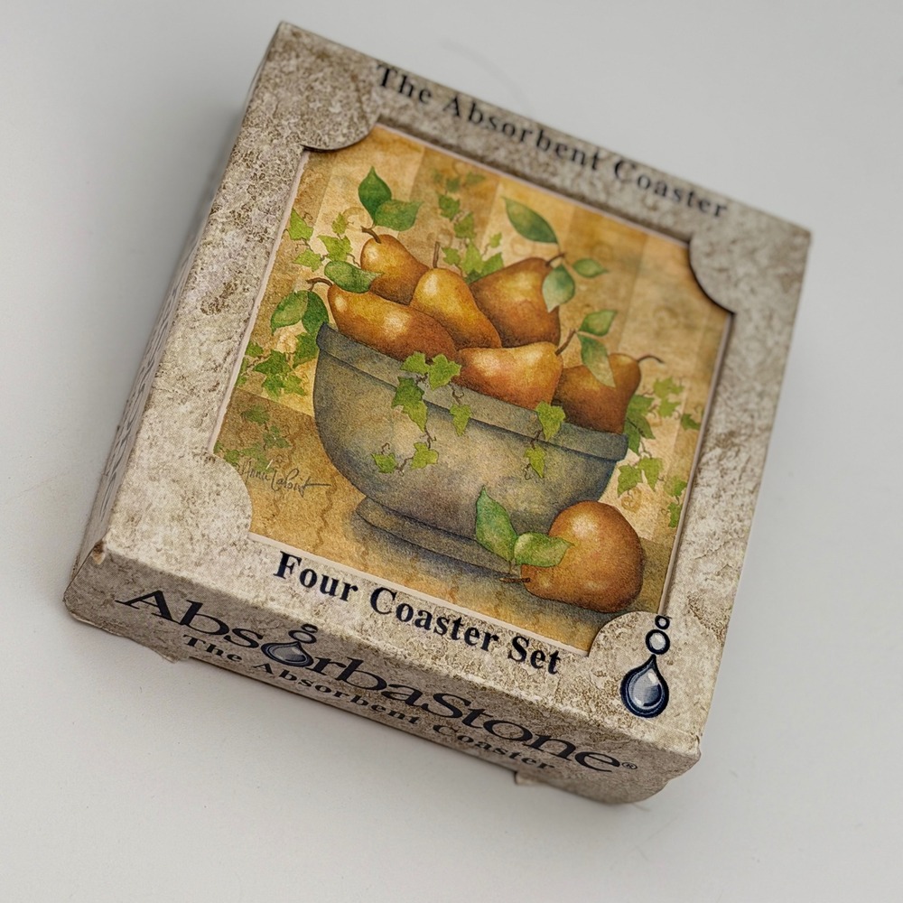 AbsorbaStone Highland Graphics Pear Still Life Coaster Marla Labrot CBC19 NIB